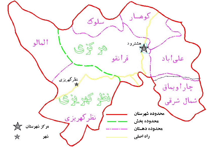 نقشه شهرستان هشترود